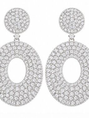 Statement Earrings Feature a Bold Oval Drop Design Pierced